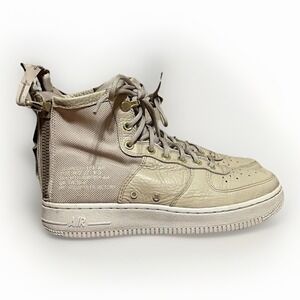 NIKE Air Force 1 SF AF1 Mid Top Military Field Mushroom | Light Bone SZ 7.5 Tan